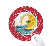 DIYthinker Fideos Udon de Hong Kong, China Wheel Mouse Pad de Goma roja Redonda