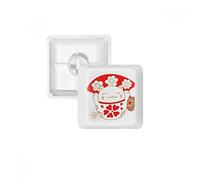 DIYthinker Flores de Cerezo Lucky Fortune Cat Japón PBT Nombres de Teclas de Teclado mecánico Blanca OEM No Marcado Imprimir