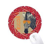 DIYthinker Gafas de Sol Marron Animal Pinto Cool Wheel Mouse Pad de Goma roja Redonda