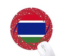 DIYthinker Gambia National Flag Africa Country Wheel Mouse Pad de Goma roja Redonda