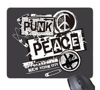 DIYthinker Goma Mousepad del Juego Alfombrilla de ratón Regalo Negro Blanco símbolo de Paz del Punk de Nueva York contra la Guerra del diseño del Modelo ilustración del rectángulo Antideslizante