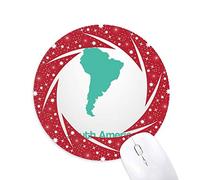 DIYthinker Green South America ilustración Mapa Wheel Mouse Pad de Goma roja Redonda