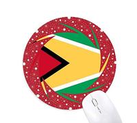 DIYthinker Guyana National Flag America del Sur país símbolo Mark Patron Wheel Mouse Pad de Goma roja Redonda