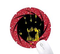 DIYthinker Halloween Horror, Impresion de la Palma Wheel Mouse Pad de Goma roja Redonda
