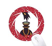 DIYthinker Halloween Spooky Fantasmas Hallowmas Wheel Mouse Pad de Goma roja Redonda