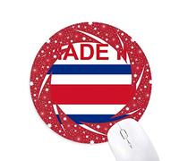 DIYthinker Hecho en Costa Rica país Amor Wheel Mouse Pad de Goma roja Redonda
