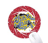 DIYthinker Hip Hop Rock and Roll Bin Caja Patron Wheel Mouse Pad de Goma roja Redonda