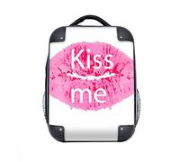 DIYthinker Hombro Día del Estuche rígido de Labios de Color Rosa me besan Valentine Llevar niños Mochila 15" Regalo