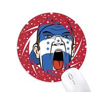 DIYthinker Honduras Flag Maquillaje Facial Mask Gritando Cap Wheel Mouse Pad de Goma roja Redonda