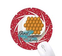 DIYthinker Hong Kong China Huevo Puff Wheel Mouse Pad de Goma roja Redonda