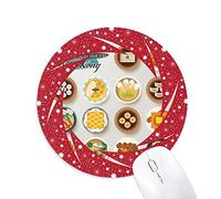 DIYthinker Hong Kong Foodie China Wheel Mouse Pad de Goma roja Redonda