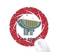 DIYthinker Hong Kong Space Museum Wheel Mouse Pad de Goma roja Redonda