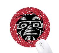 DIYthinker Horrible Indian Esqueleto Humano Flamen Sacerdote Sacrificio Totem Tattoo ilustración Patron Wheel Mouse Pad de Goma roja Redonda