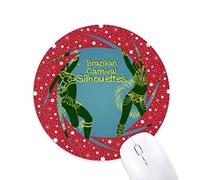 DIYthinker Hula Silueta Cultural brasileño de Brasil Wheel Mouse Pad de Goma roja Redonda