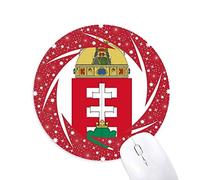 DIYthinker Hungría Europa Emblema Nacional Wheel Mouse Pad de Goma roja Redonda