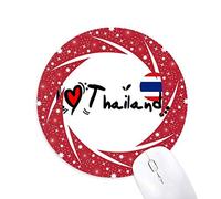 DIYthinker I Love Thailand Palabra Bandera Amor corazón ilustración Wheel Mouse Pad de Goma roja Redonda