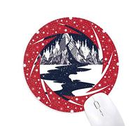 DIYthinker Iceberg Stream Estrellas Art Patron Wheel Mouse Pad de Goma roja Redonda