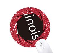 DIYthinker Illinois Latina USA Mapa Silueta Wheel Mouse Pad de Goma roja Redonda