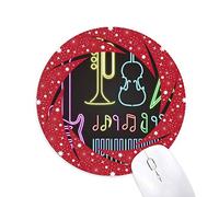 DIYthinker Instrumentos de música de Guitarra Colorida combinación Neon Wheel Mouse Pad de Goma roja Redonda