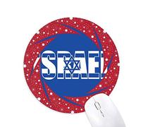 DIYthinker Israel Country Flag Nombre Wheel Mouse Pad de Goma roja Redonda