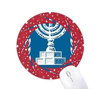 DIYthinker Israel National Emblem país Wheel Mouse Pad de Goma roja Redonda