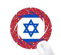 DIYthinker Israel National Flag Asia país Wheel Mouse Pad de Goma roja Redonda