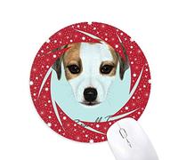 DIYthinker Jack Russell Terrier Perro Mascota Animal Wheel Mouse Pad de Goma roja Redonda