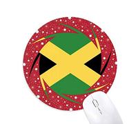 DIYthinker Jamaica National Flag America del Norte país símbolo Mark Patron Wheel Mouse Pad de Goma roja Redonda