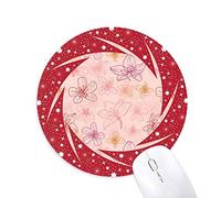 DIYthinker Japón Cultura Cute Red Pink Wheel Mouse Pad de Goma roja Redonda