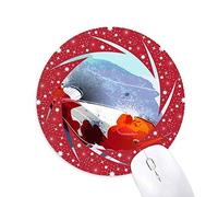 DIYthinker Japón koi Fish Estilo de Acuarela Wheel Mouse Pad de Goma roja Redonda