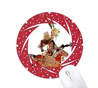DIYthinker Juego de Sombras Cabeza Retrato Mujer Valiente Wheel Mouse Pad de Goma roja Redonda