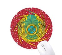 DIYthinker Kazajstán Asia Emblema Nacional Wheel Mouse Pad de Goma roja Redonda