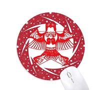 DIYthinker Kite la Cultura China Tradicional Corte de Papel Wheel Mouse Pad de Goma roja Redonda