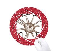 DIYthinker La Ciencia Cell Line ilustrar Patron Wheel Mouse Pad de Goma roja Redonda