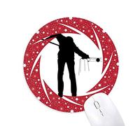 DIYthinker La educación física Deportes Billar Wheel Mouse Pad de Goma roja Redonda