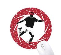 DIYthinker La educación física en el fútbol. Wheel Mouse Pad de Goma roja Redonda