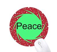 DIYthinker La Paz Palabra Cita inspiradora Refranes Wheel Mouse Pad de Goma roja Redonda