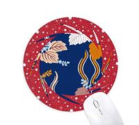 DIYthinker La Pintura la Cultura Japonesa Hoja Wheel Mouse Pad de Goma roja Redonda