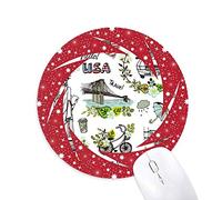 DIYthinker La Primavera de Liberty Nueva York America Graffiti Wheel Mouse Pad de Goma roja Redonda