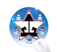 DIYthinker La Silueta Negra de Carousel Amusement Park Muñeco de Nieve Mouse Pad Redondo Star Mat