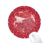 DIYthinker La Textura de la Carne cruda de Alimentos Carne roja Wheel Mouse Pad de Goma roja Redonda