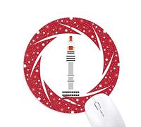 DIYthinker La Torre de Seúl en Corea Wheel Mouse Pad de Goma roja Redonda