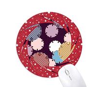 DIYthinker La tradición Resumen Japón Patron Wheel Mouse Pad de Goma roja Redonda