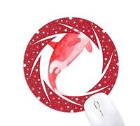 DIYthinker La UICN Animales en Peligro de extincion Rojo Killer Whale Wheel Mouse Pad de Goma roja Redonda