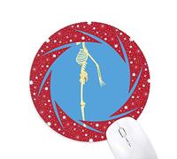 DIYthinker Lado Humano la ilustración Wheel Mouse Pad de Goma roja Redonda