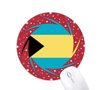 DIYthinker Las Bahamas National Flag America del Norte país símbolo Mark Patron Wheel Mouse Pad de Goma roja Redonda