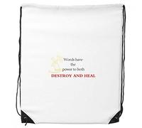 DIYthinker Las Palabras Tienen Poder para Sanar Cita De Buda De Compras del Morral del Lazo De Regalo Bolsas De Deporte
