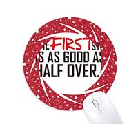 DIYthinker Lema, el Primer Paso es Tan Buena como la Mitad Wheel Mouse Pad de Goma roja Redonda