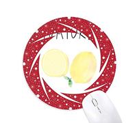 DIYthinker Limon Natural soloisland Pintura Wheel Mouse Pad de Goma roja Redonda