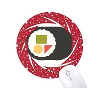 DIYthinker Local de Maki Sushi japonés Tradicional Wheel Mouse Pad de Goma roja Redonda